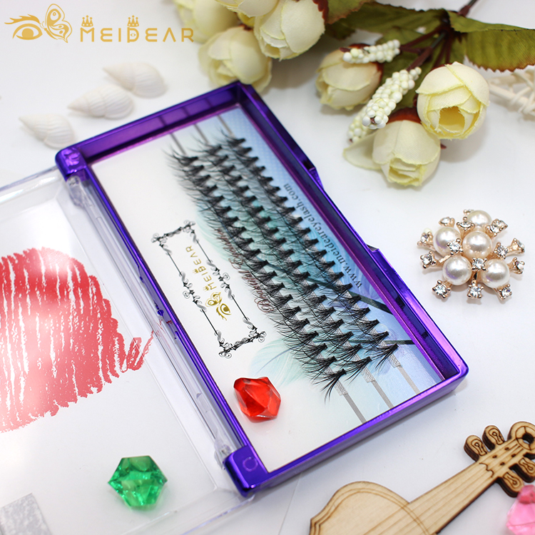 Manufacturer supply  long stem style pre-made volume eyelash extension with private label